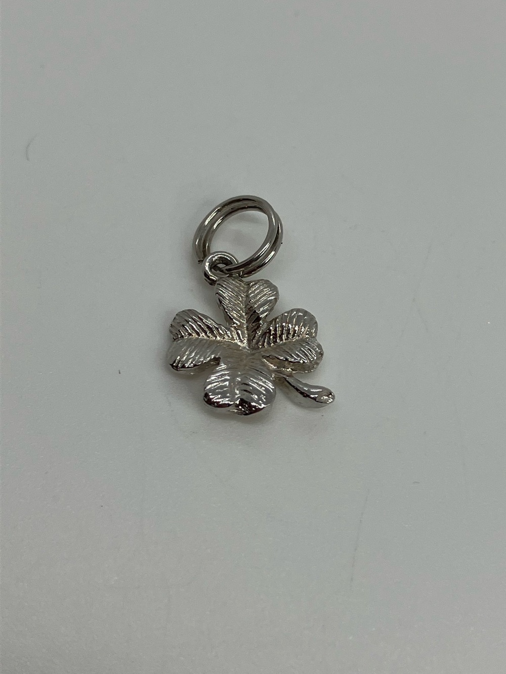 Vtg 925 Sterling Silver Mini Four Leaf Clover Good Luck Charm
